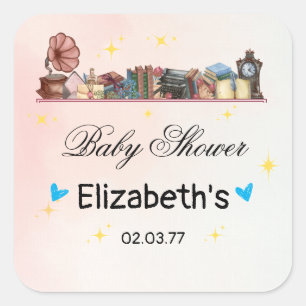 Geschichtsbuch Bibliothek Das Nächste Kapitel Baby Quadratischer Aufkleber