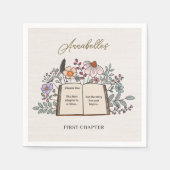Geschichtsbuch Erstes Kapitel Florale Mädchen Gebu Serviette (Vorderseite)