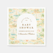 Geschichtsbuch-Tropentiere - Babyshower Serviette (Vorderseite)