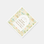 Geschichtsbuch-Tropentiere - Babyshower Serviette (Ecke)