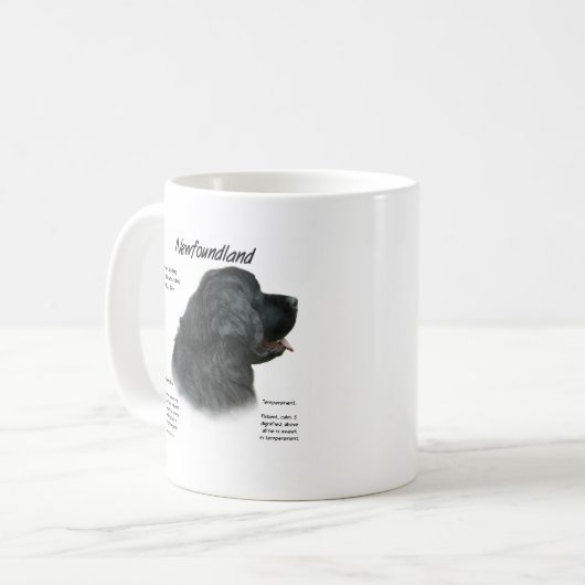 Geschichtsdesign in Neufundland (Schwarz) Kaffeetasse (Vorderseite Links)