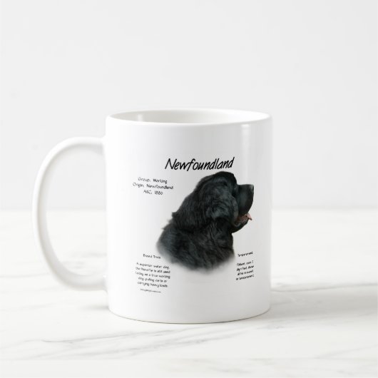 Geschichtsdesign in Neufundland (Schwarz) Kaffeetasse (Links)