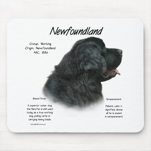 Geschichtsdesign in Neufundland (Schwarz) Mousepad (Vorne)