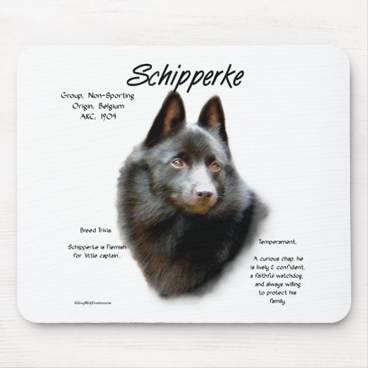 Geschichtsdesign von Schipperke Mousepad (Vorne)