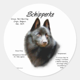 Geschichtsdesign von Schipperke Runder Aufkleber