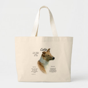 Geschichtsentwurf des Collie-(Zobel glatt) Jumbo Stoffbeutel