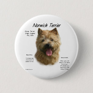 Geschichtsentwurf Norwichs Terrier Button