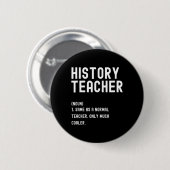 Geschichtslehrer definiert ersten Schultag Button (Vorne & Hinten)