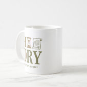 Geschichtslehrer-Typografie-Design Kaffeetasse (Vorderseite Links)