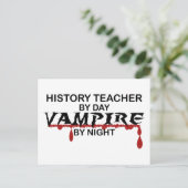 Geschichtslehrer Vampire durch Nacht Postkarte (Stehend Vorderseite)