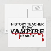 Geschichtslehrer Vampire durch Nacht Postkarte (Vorne/Hinten)