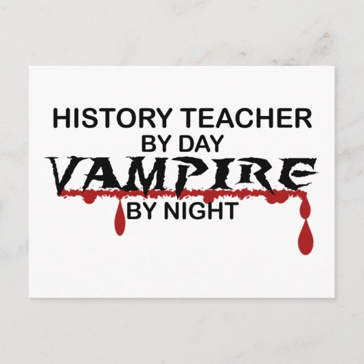 Geschichtslehrer Vampire durch Nacht Postkarte (Vorderseite)
