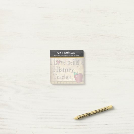Geschichtslehrer | Vintager Stil Post-it Klebezettel (Auf Schreibtisch)