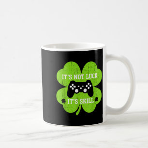 Geschick statt Glück lustiger Shamrock-Gamer St. P Kaffeetasse