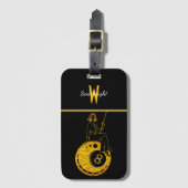 Geschick trifft Weisheit auf dem Tisch Gepäckanhänger (Vorderseite Vertikal)