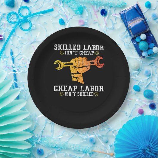 Geschickte Arbeit ist nicht billig - Geschenk am A Pappteller (Party)