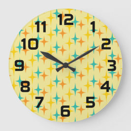 Geschickte Fünfzigerjahre - dreifache Sternuhr Große Wanduhr