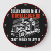 Geschickter LKWs, verrückt genug für Liebe Große Wanduhr (Vorderseite)