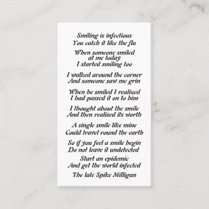 Geschicktes Gedicht an Telefonnummerkarte