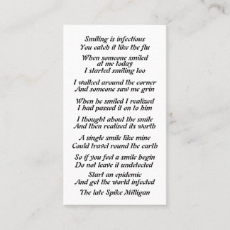 Geschicktes Gedicht an Telefonnummerkarte