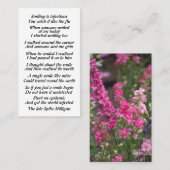 Geschicktes Gedicht an Telefonnummerkarte (Vorne/Hinten)