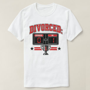 Geschieden: 0 — Ich: 1 Lustige Anzeigetafel T-Shirt