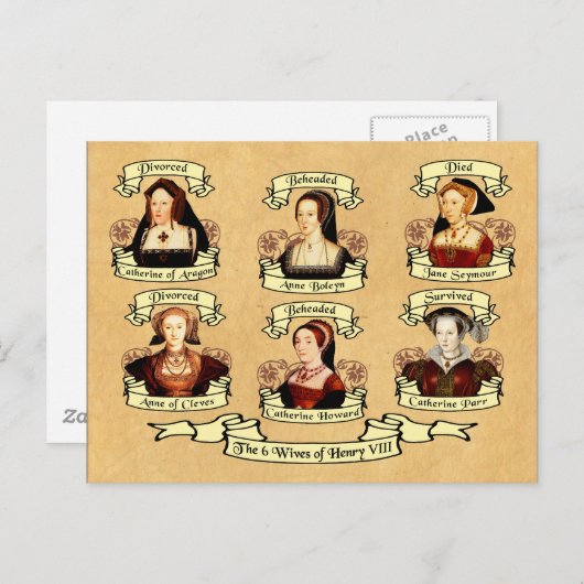 Geschieden, enthauptet, gestorben… Ehefrauen von Postkarte (Vorne/Hinten)