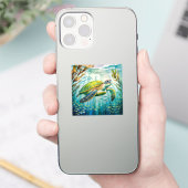 Geschilderte Schildkröte Aufkleber (Telefon)