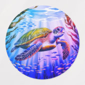 Geschilderte Schildkröte Etiketten (Design 2)