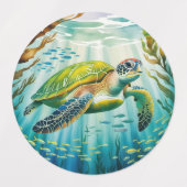 Geschilderte Schildkröte Etiketten (Design 1)