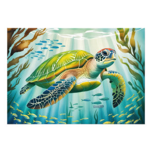 Geschilderte Schildkröte Fotodruck