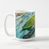 Geschilderte Schildkröte Kaffeetasse (Links)
