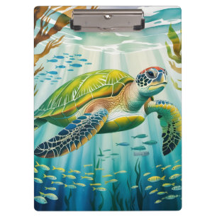 Geschilderte Schildkröte Klemmbrett