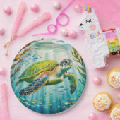 Geschilderte Schildkröte Pappteller (Party)