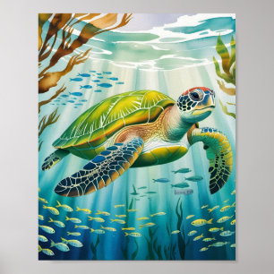 Geschilderte Schildkröte Poster