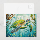 Geschilderte Schildkröte Postkarte (Vorne/Hinten)