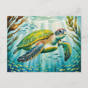 Geschilderte Schildkröte Postkarte