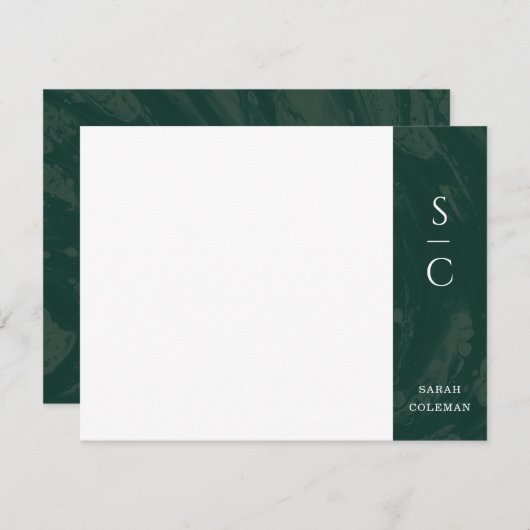 Geschirmte Bandernotenkarte - grün Einladung (Vorne/Hinten)