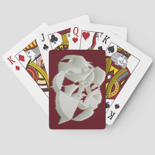 Geschirmter Marmor abstrakte moderne Kunstpflaume Spielkarten (Rückseite)