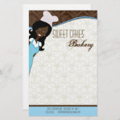 Geschirr - Afroamerikanischer Bäcker-Cup - Kuchen Briefpapier (Vorne/Hinten)