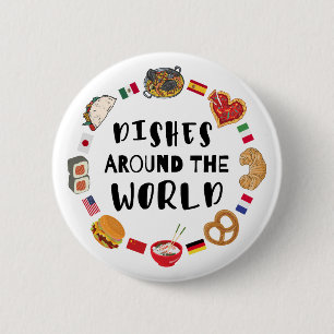 Geschirr auf der ganzen Welt Button