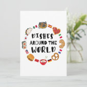 Geschirr auf der ganzen Welt Einladung (Stehend Vorderseite)