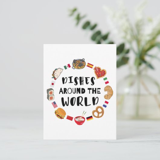 Geschirr auf der ganzen Welt Postkarte (Stehend Vorderseite)