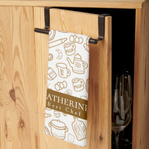 Geschirr aus der Küche Weißbrown Küchenwäsche Hand Geschirrtuch