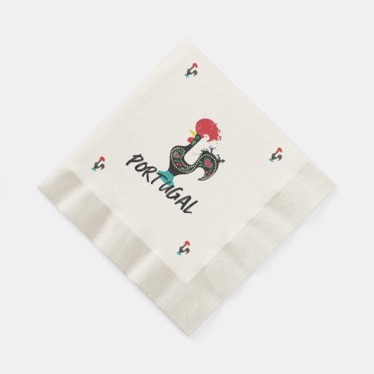 Geschirr aus Portugal, buntes Raster aus Barcelos Serviette (Ecke)