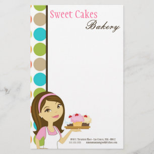 Geschirr - Bäckerei Brünett Baker Cup Kuchen Bäcke Briefpapier