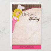 Geschirr - Blonde Baker Pink Brow Cup Kuchen backe Briefpapier (Vorne/Hinten)