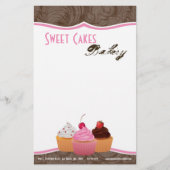 Geschirr - Cup Cakes Bäckerei Süße Leckereien Briefpapier (Vorderseite)