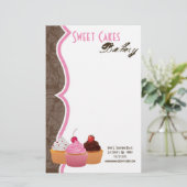 Geschirr - Cup Cakes Bäckerei Süße Leckereien Briefpapier (Stehend Vorderseite)