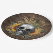 Geschirr Empfang Rustikale Sonnenblumenhaube Pappteller (Schrägansicht)